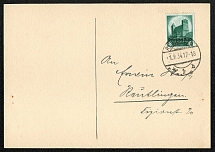 1934 Reutlingen, Baden-Wurttemberg franked with Scott 442 posted on the First Day of Issue