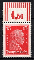 1926-27 15pf Weimar Republic, Germany (Mi. 391 W OR, CV $50, MNH)