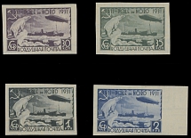 Worldwide Air Post Stamps and Postal History - Soviet Union - 1931, Ice-Breaker Malygin and Graf Zeppelin issue, 30k- 2r, imperforate complete set of four, nice margins all around, full OG, NH, VF, C.v. $217, Scott #C26-29…
