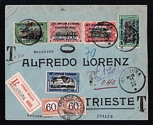 1923 (15-16 Dec) Congo, Belgian Occupation of German East Africa, Registered Cover from Usumbura to Trieste (Italy)