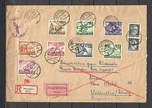 1943 Third Reich censorship express registered cover to Wallisellen franking wehrmacht day stamps
