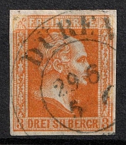 1857 3s Prussia, German States, Germany (Mi. 8, Sc. 8 a, Canceled, CV $70)