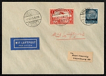 1940 German Occupation Luxembourg Official Cover with Scott Nos. C3 and N2 the first day of validity for the German issued stamps of occupied Luxembourg