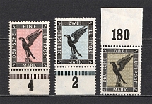 1926-27 Third Reich, Germany Airmail (Control Numbers, Mi. 382-384, CV $1,170, MNH)