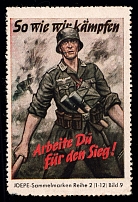 'Work for Victory', Third Reich Propaganda, Cinderella, Nazi Germany, 'JDEPE' Collective Stamps, Image 9