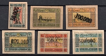 1923 Azerbaijan, Revaluation with a Rubber Numerator, Russia, Civil War (Zag. 25 - 30, Full Set, CV $80)