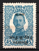 1919 45sh Stanislav, West Ukrainian People's Republic, Ukraine (Kr. 65 Тж, INVERTED Overprint, Print Error, CV $310)