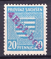 1945 4pf on 20pf Wittenberg-Lutherstadt, Germany Local Post (Mi. 21, Full Set, Signed, CV $50)