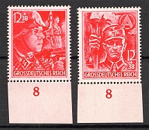 1945 Germany Reich Last Issue (Control Numbers `8`, Full Set, CV $100, MNH)