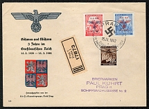 1942 Bohemia and Moravia German Protectorate First Day Cover 3rd Anniversary of the Founding of the Protectorate