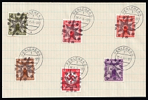 1945 PERLEBERG Local Issue 3pf - 30pf on piece, Germany, Official Stamps (Canceled)