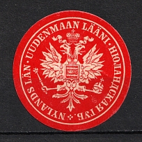 1890 Uusimaa Province Mail Seal Label (MNH)