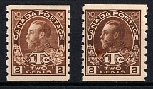 1916 2c Canada (SG 241, 243, CV $225)