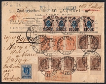 1923 (11 Mar) RSFSR, Russia, Airmail, Commercial Registered cover from Petrograd to Danzig (Germany) multiple franked with 100r 'Star' and Definitive Issue