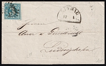 1850 Bavaria, German States, Germany, Cover from Lindau to Ludwigshafen franked with 3kr (Mi. 2 II)