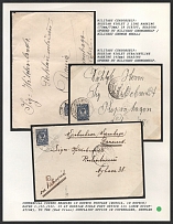 Commercial Covers bearing 10 Kopeck Postage (Russia, 10 Kopeck) dated I./II./III. 15 at Russian Field Post Office 114 (Lwow Occupation), to the (Red Cross) Compliant Office in Copenhagen, Denmark.