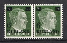 1945 6pf on 5pf Kurland, German Occupation, Germany, Pair (Mi. 1 III, 1 I, Signed, CV $480, MNH)
