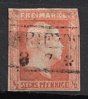 1859 1/2sgr Prussia, German States, Germany (Mi. 13, Canceled, CV $260)