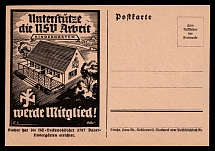 1939 'Support the NSD work', Propaganda Postcard, Third Reich Nazi Germany
