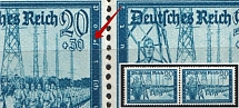 1944 20pf Third Reich, Germany, Pair (Mi. 892 II, White Dot near 'S', Print Error, CV $110, MNH)