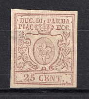 1857-59 25c Parma, Italy (Mi.10, Signed, CV $420)