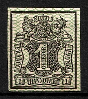 1856-57 1g Hannover, German States, Germany (Mi. 9, Sc. 11, CV $90)