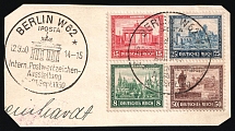 1930 Weimar Republic, Germany (Mi. 446 - 449, Full Set on piece, Special Cancellations 'BERLIN W62 IPOSTA', CV $750)