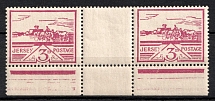 1943-44 3d Jersey, German Occupation, Germany, Gutter Pair (Mi. 8 y ZW, Margins, CV $40, MNH)