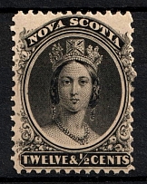 1860-63 12.5c Nova Scotia, Canada (SG 17, CV $50)