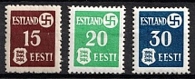 1941 Estonia, German Occupation, Germany (Mi. 1 y, 2 x - 3 x, Full Set, CV $70, MNH)