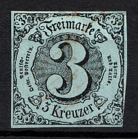 1853 3k Thurn und Taxis, German States, Germany (Mi. 12, Sc. 44, CV $850)
