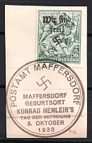 1938 50h Occupation of Reichenberg - Maffersdorf Sudetenland, Germany (Mi. 132, Signed, Maffersdorf Postmark, CV $90)
