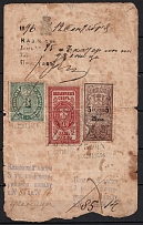 1896 St. Petersburg, Document Franked with Hospital Fee and Registered Permit stamps, Russian Empire Revenue, Russia