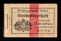 Baden, Bread stamps, Booklet, Germany Revenue