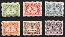 1939 Newfoundland, Canada, Postage Due Stamps (SG D1 - D6, CV $65)