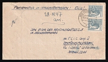 1947 (25 Nov) Germany, Civilian Internment Camp, District Censorship, DP Camp, Displaced Persons Camp, Cover from Hildesheim to Paderborn (Mi. 947)