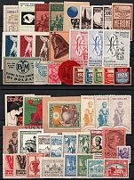 Italy, Belgium, Europe, Stock of Cinderellas, Non-Postal Stamps, Labels, Advertising, Charity, Propaganda (#203B)