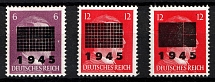 1945 Netzschkau-Reichenbach (Saxony), Germany Local Post (Mi. 5 b I, 8 I, 8 II b, CV $30)