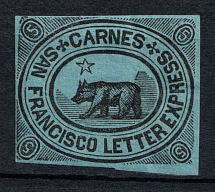 1864 5c Carnes' City, Letter Express, San Francisco, California, United States, Locals (Sc. 35L7, CV $100)
