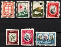 1931 Latvia (Mi. 181, 182, 184 - 187, 189, Signed, CV $70)