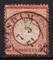 1872 2.5gr German Empire, Germany (Mi. 21 a, Canceled, CV $130)