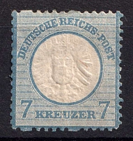 1872 7kr German Empire, Large Breast Plate, Germany (Mi. 26, Rebound Perforation, CV $60+)