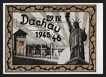 1946 Poland '1st Anniversary of Liberation Dachau', Anti-German Propaganda Postcard