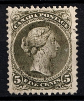 1868-90 5c Canada (SG 63, Canceled, CV $110)