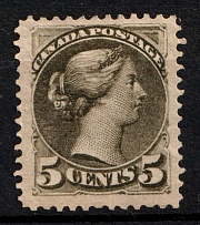 1870-90 5c Canada (SG 85, CV $80)