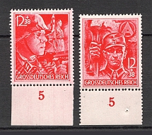 1945 Germany Reich Last Issue (Control Numbers `5`, Full Set, CV $100, MNH)