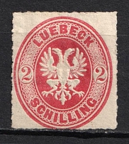 1863 2s Lubek, German States, Germany (Mi. 10 A, CV $50)