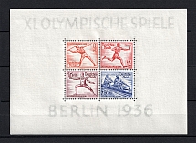 1936 Third Reich, Germany (Souvenir Sheet Mi. 6, CV $70)