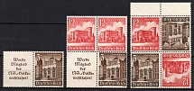 1940 Third Reich, Germany, Tete-beche, Se-tenant, Zusammendrucke, Block of Four (Mi. S 262, S 266, S 268, W 148, CV $40, MNH)