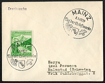 1939 Scott B125 on 2 covers paying the printed matter (Drucksache) postal rate to Sweden